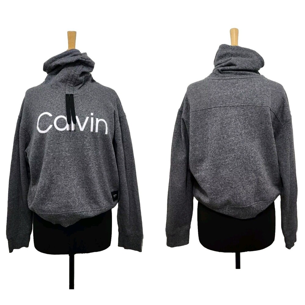 Calvin Klein Performance Sweatshirt Gray Cropped Athleisure Gym Yoga Womens L